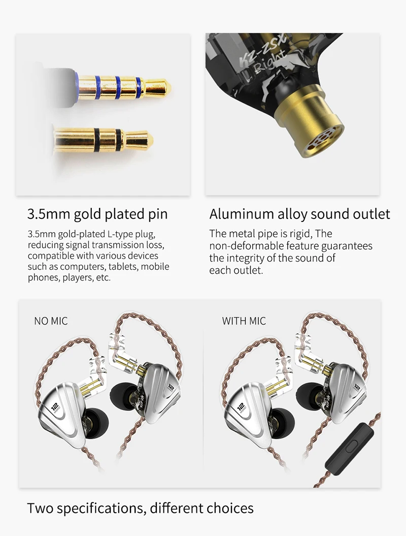 KZ ZSX Терминатор 5BA+ 1DD 12 блок гибридные наушники-вкладыши HIFI металлическая гарнитура Музыка Спорт ZS10 PRO AS12 AS16 ES4 ZSN PRO DMG DMS
