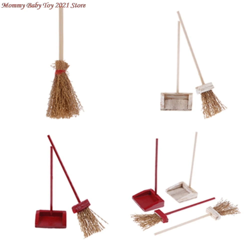 

1:12 Dollhouse Miniature Fairy Garden Broom Cleaning Tools Furniture Toys