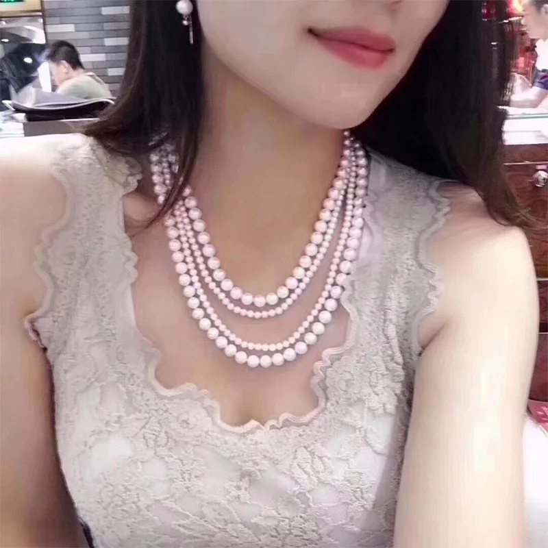 

Natural freshwater pearl 5mm-8mm sweater necklace 210327-24