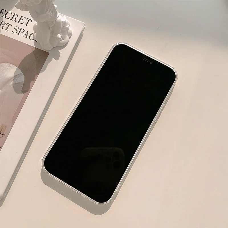 

Personalized Moon Phone Case For iPhone 11 Xs Transparent Cover 12 Pro max For XR Painted TPU Soft Case For Women With Holder