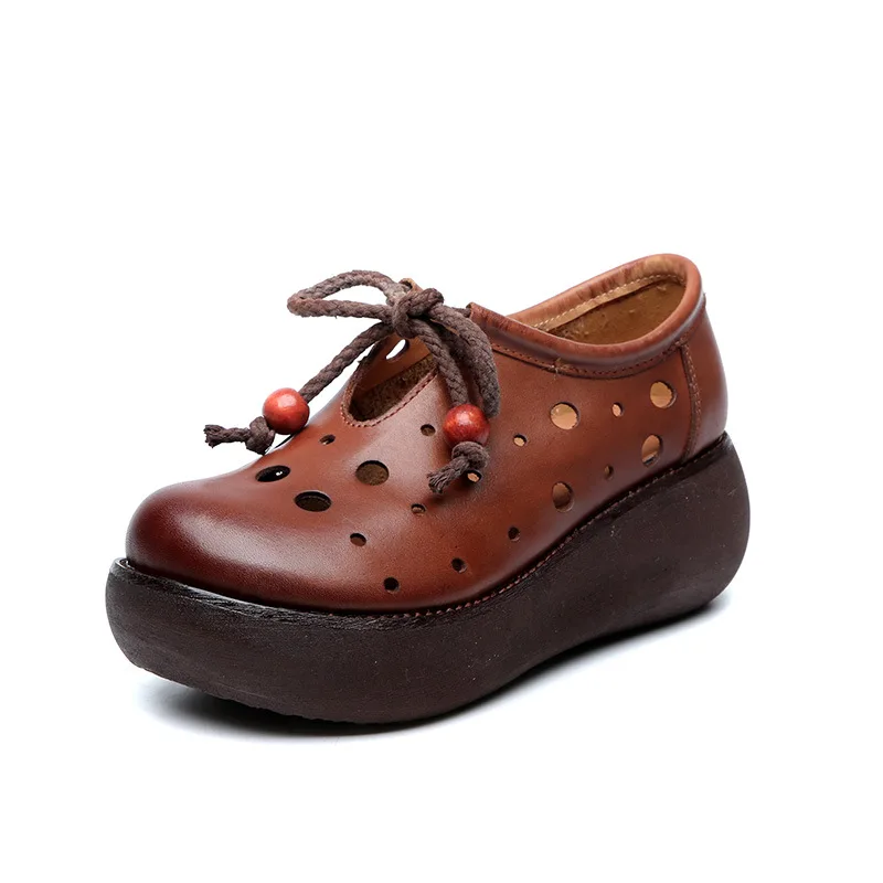 Сандалии женские из мягкой натуральной кожи босоножки на платформе и высоком