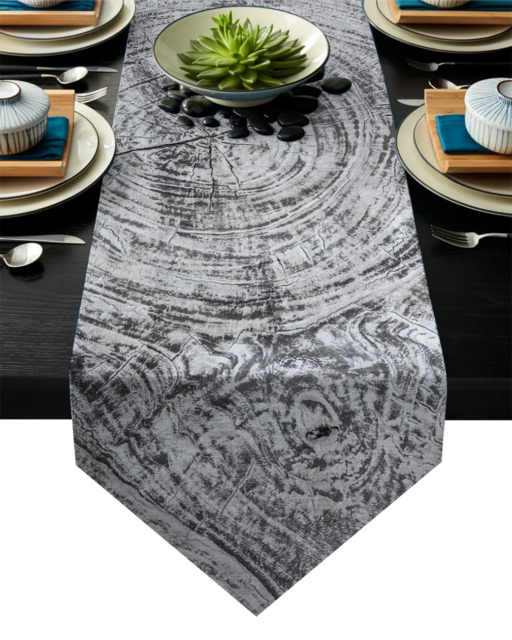 Настольная дорожка s Современная винтажная деревянная текстура трещины скатерти