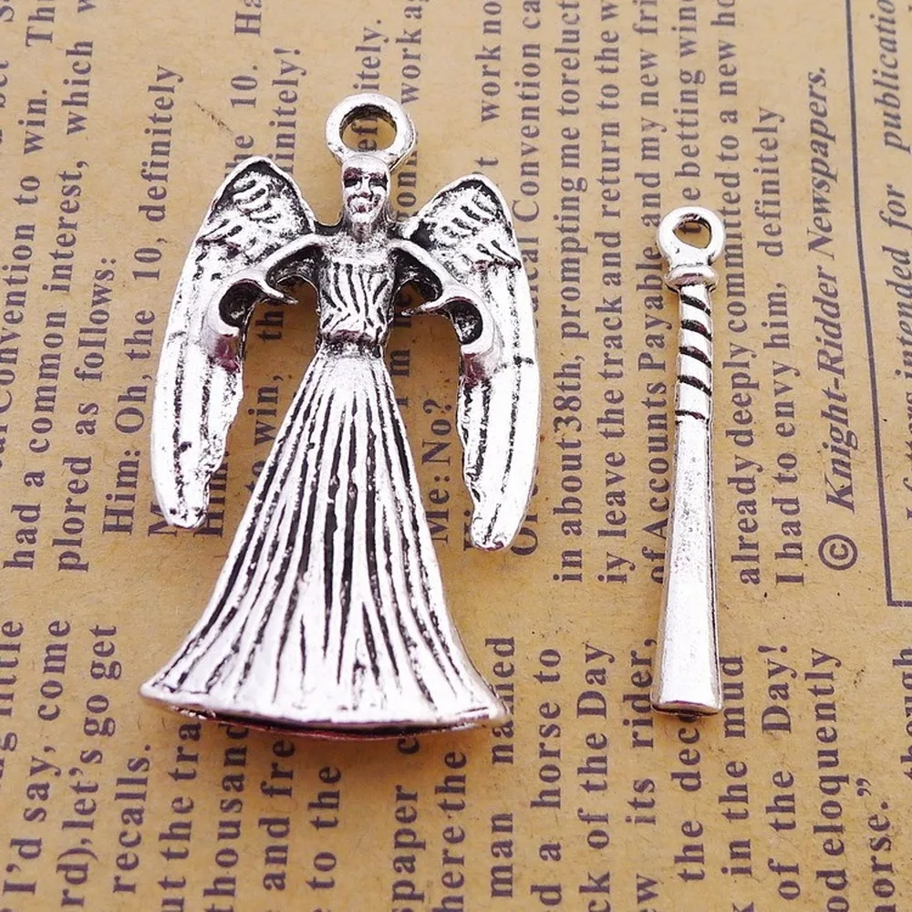 

20pcs Demon Charms 24mm x 43mm DIY Jewelry Making Pendant Antique Silver Color