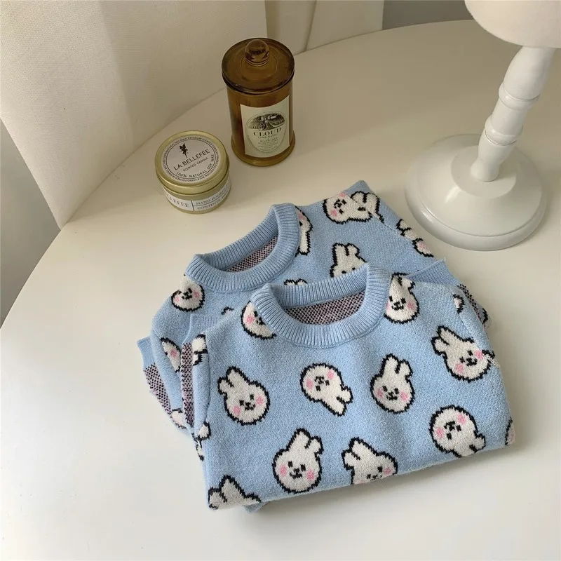 

Cartoon Dog Sweaters for Small Medium Dogs Kawaii Rabbit Print Dog Clothes Teddy Clothing Winter Pet Dogs Costumes Outfits