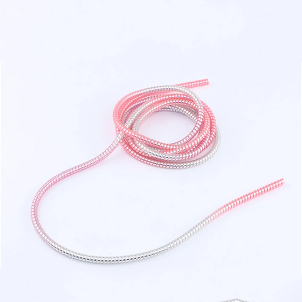 5pcs Gradient Color Cable Protector 1.4m Data Line Case Rope Protection Spring Cable Organizer Earphone Storage Holder Desk Set