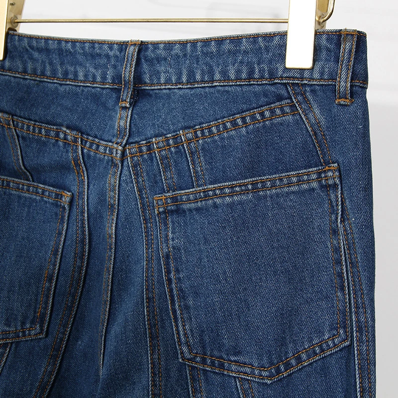 

Striped Denim Flare Jeans For Women High Waist Casual Irregular Pants Female Fashion New Clothing Autumn