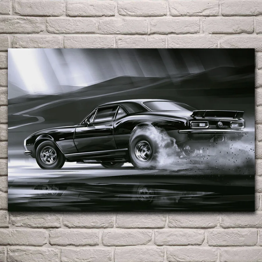 Camaro ss 1969 классический художественный эскиз для мышечной машины декор гостиной
