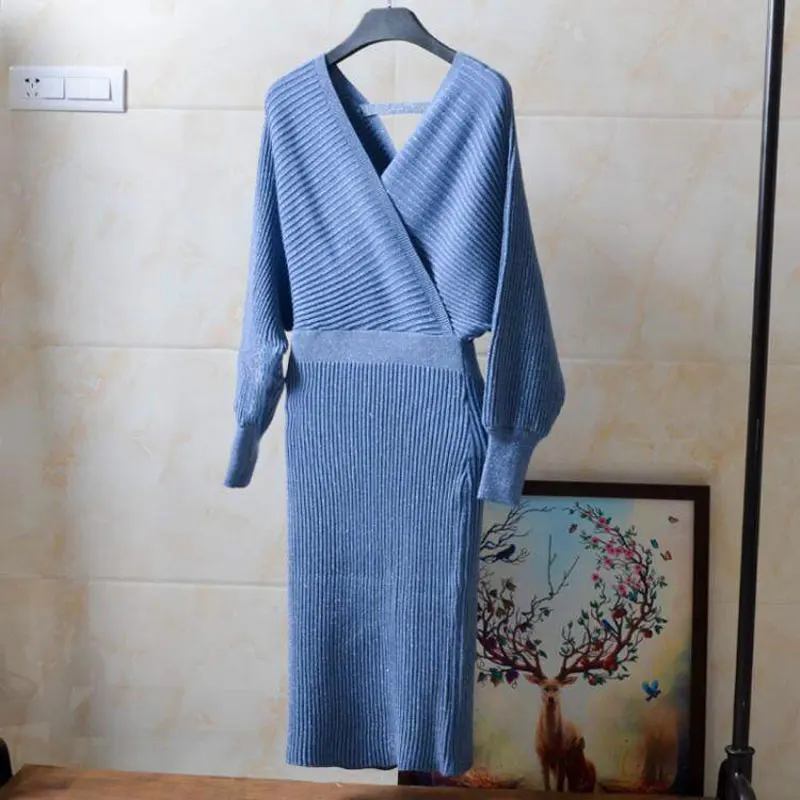 Свитер без спинки для женщин пуловер сексуальное платье плюс размер Полосатое