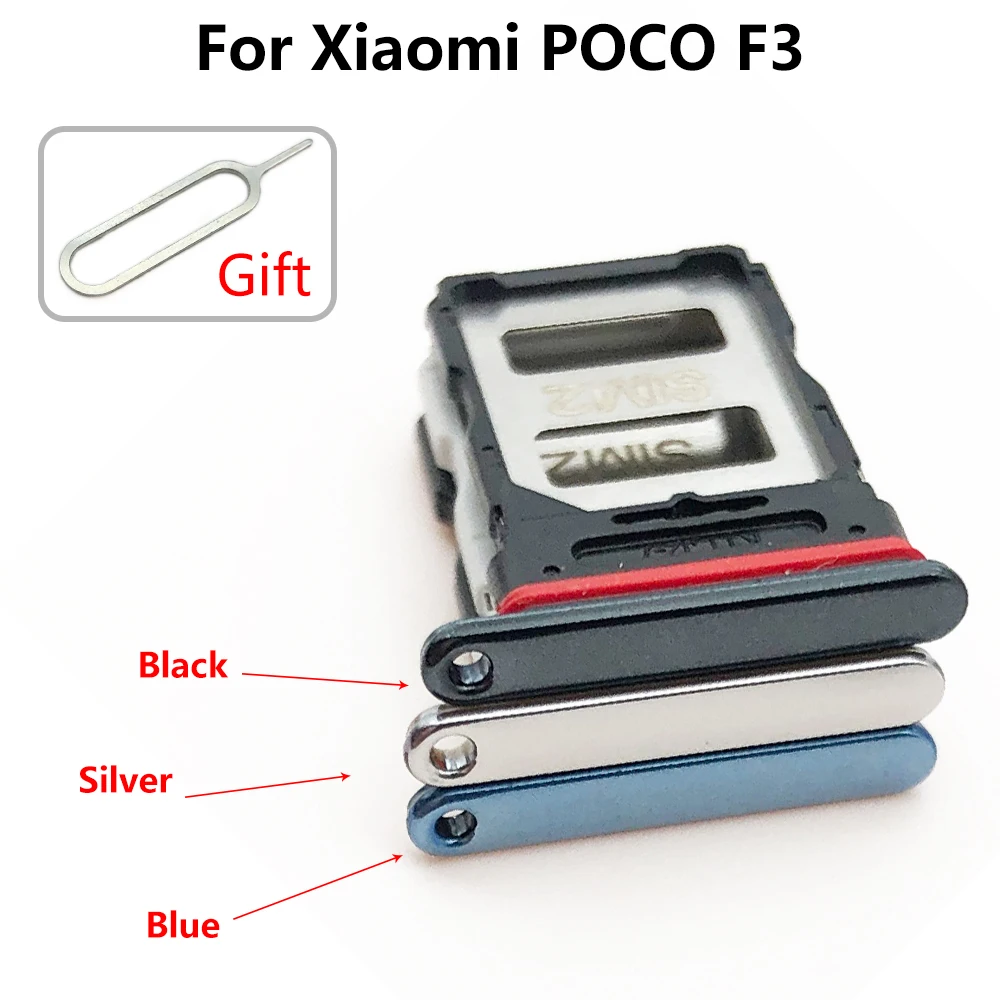 50pcs for xiaomi poco f3 x3 nfc sim card tray slot holder adapter socket poco x3 sim tray holder replacement part free global shipping