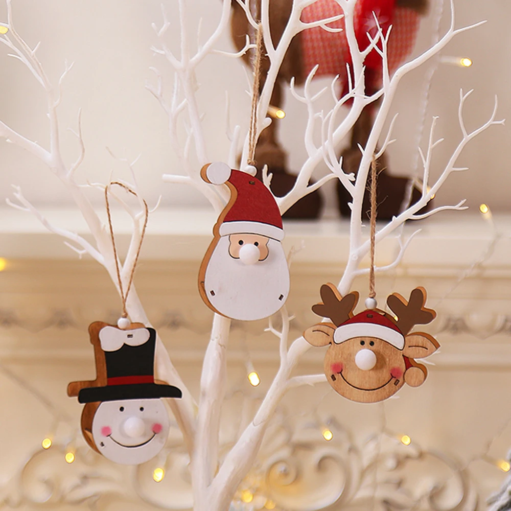 Рождественские Мультяшные СВЕТОДИОДНЫЕ Деревянные ширины фестиваль украшения