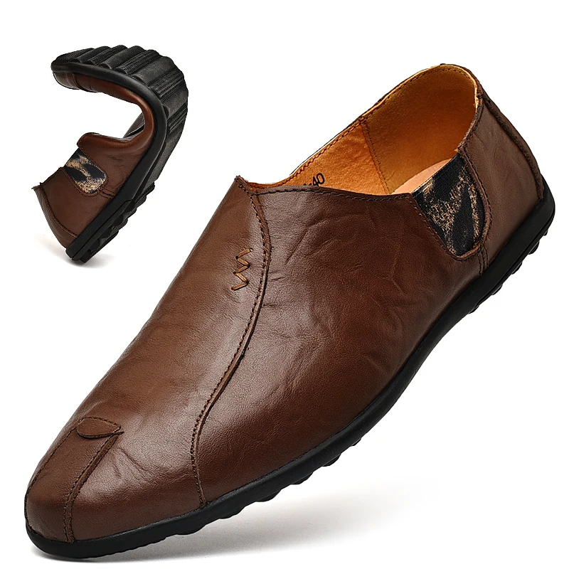 Мужские повседневные кожаные туфли брендовые итальянские мужские лоферы 2020