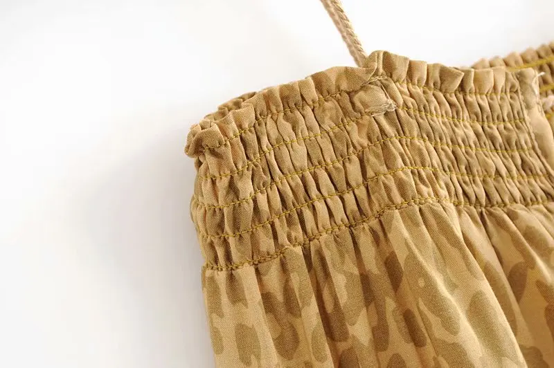 Платье женское Винтажное с леопардовым принтом Пляжное богемное Макси платье на