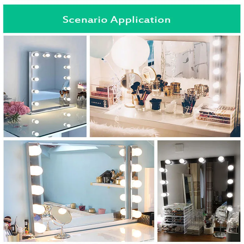 

Mirror Fill Light Symphony Lights Decoration Atmosphere Color Light Bulb Vanity Mirror Bulb Hollywood Marquee Mirror Front Light