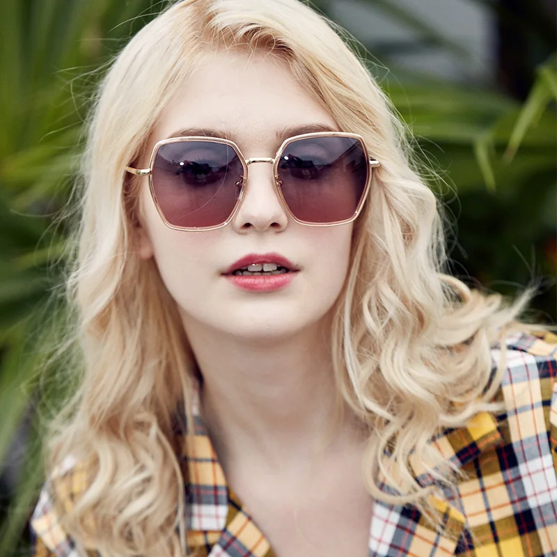 Женские солнцезащитные очки VEGOOS большие поляризационные в винтажном стиле с