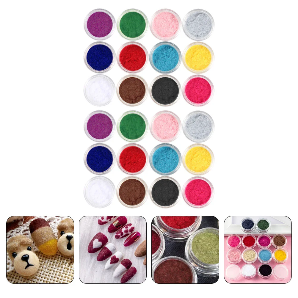 

2Sets of Manicure Decorative Plush Powder for Professional Salon Nail Art Decor