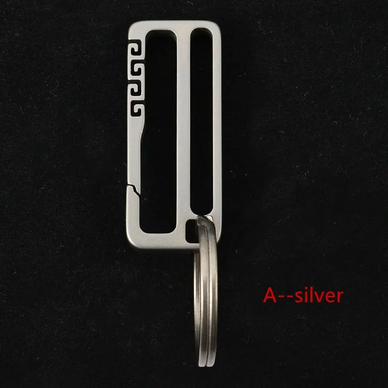 A silver Брелок для ключей из титанового сплава, ремень, висячая Пряжка, мужское подвесное кольцо на талию, индивидуальный креативный подарок, подвеска для автомобиля, Пряжка для повседневного использования - Цвет: A silver