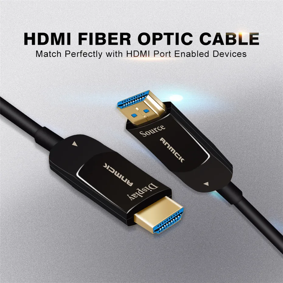 Anmck волоконно-оптический кабель HDMI 1,4 поддержка 4 k@ 30Hz 2K@ 144Hz для HD tv Box проектора PS4 Кабель HDMI 20M 30M 40M 50M 100M