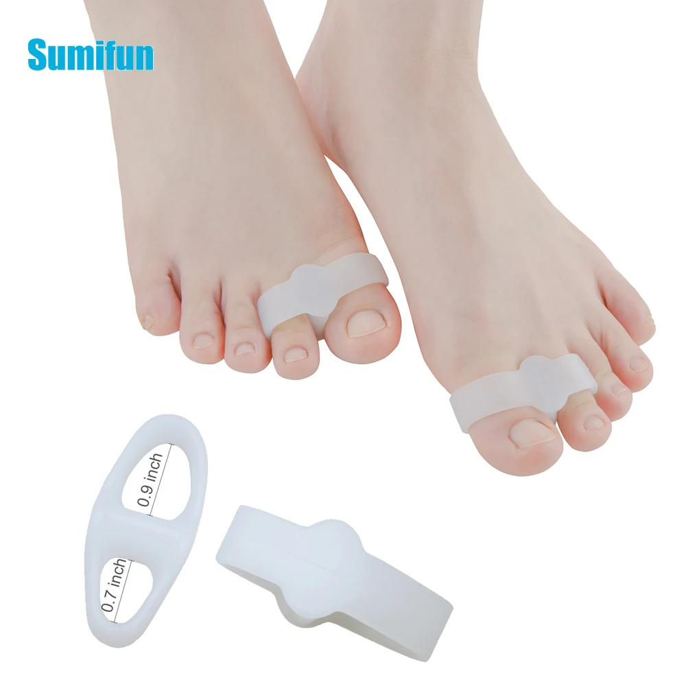 

6 шт. два отверстия Thumb Valgus силиконовый разделитель для большого пальца ноги гелевые носки пальцев Защита для пальца ноги корректор для педи...