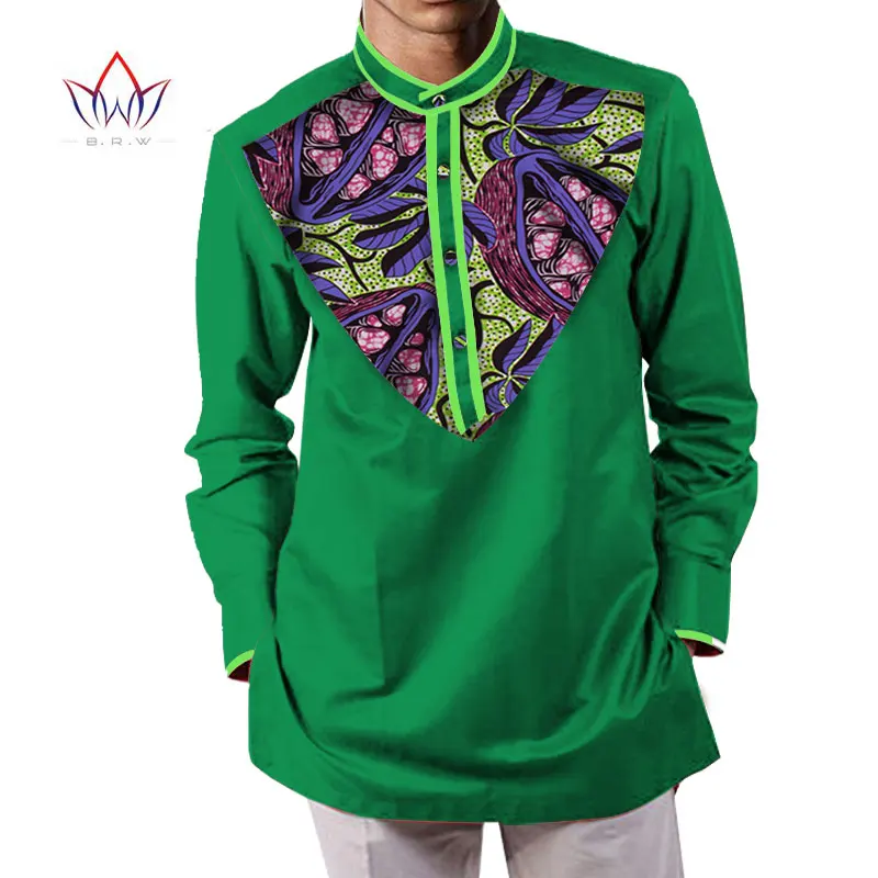 Летняя мужская африканская одежда dashikis camisa masculina батик Печать Топы мужские натуральный хлопок рубашки BRW WYN232