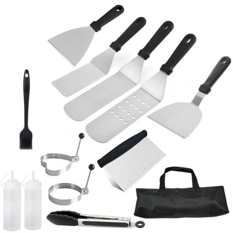 

Outdoor Barbecue Tool Set Stainless Steel BBQ Baking Accessories with Portable Storage Bags Complete Grill Utensils Kit