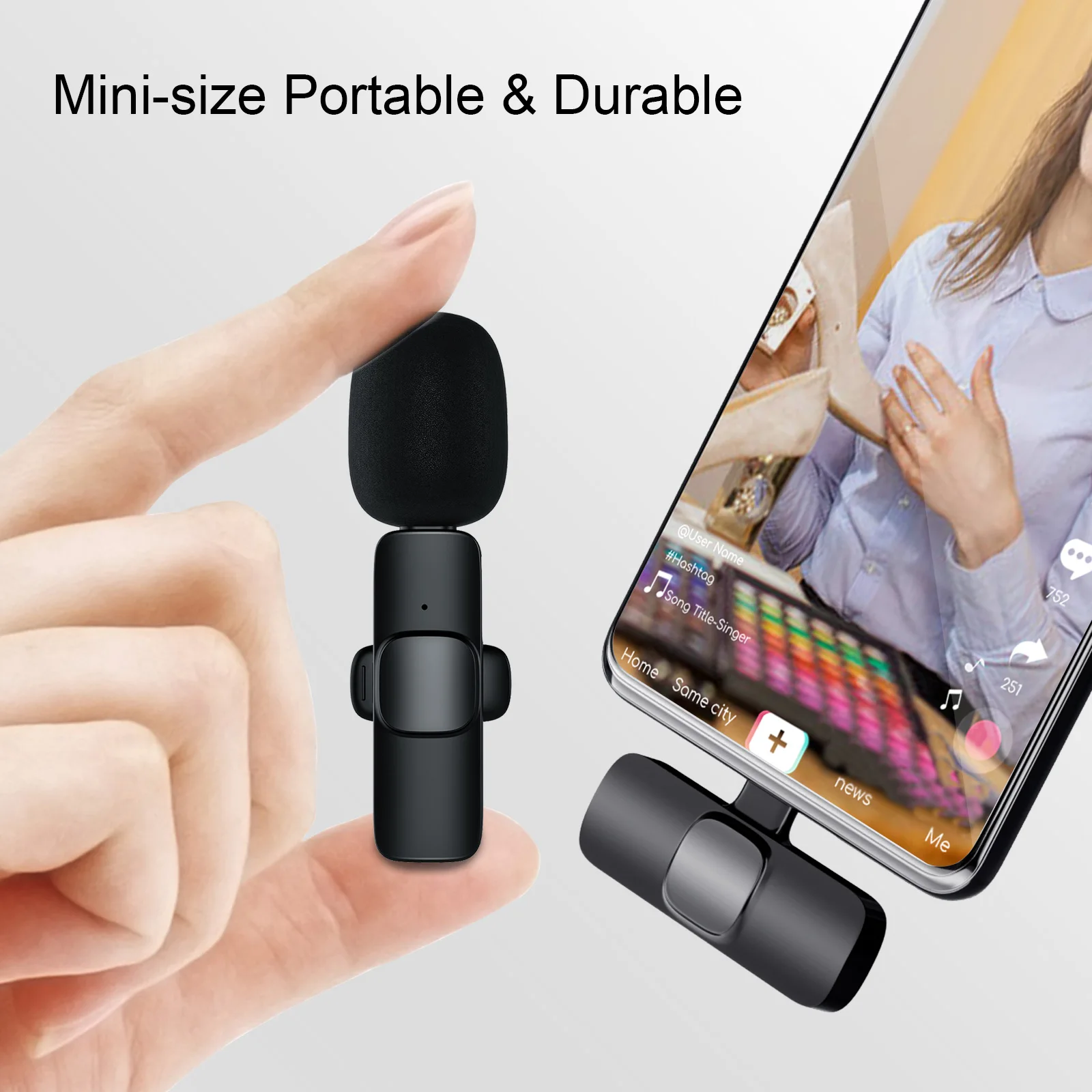 Беспроводной петличный микрофон для IPhone телефонов на Android мини-микрофон с YouTube