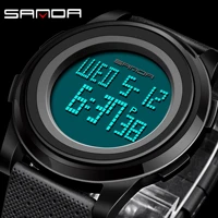sanda luminous men sport watch led waterproof digital watch black multifunction military wristwatch outdoor montre homme