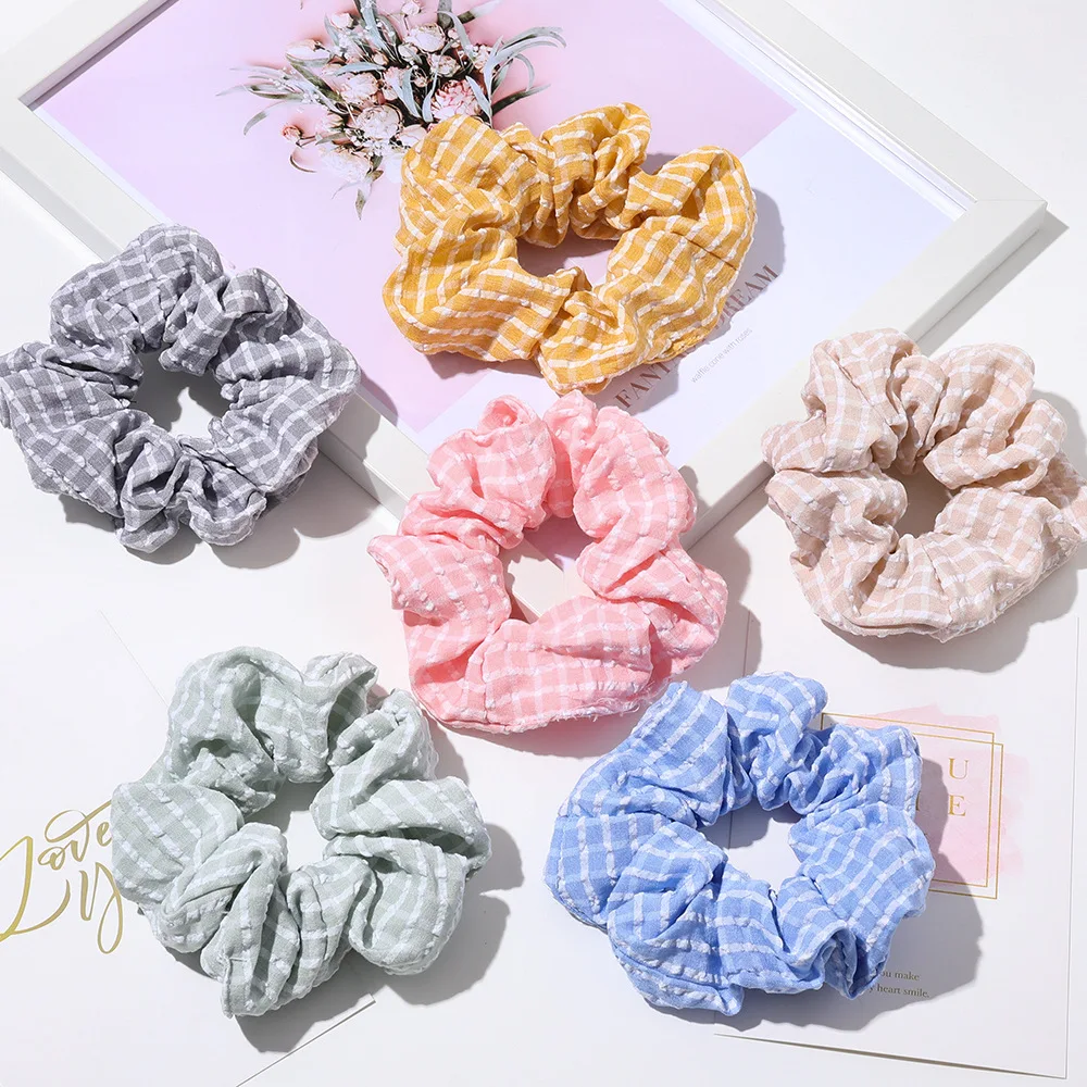 1 шт. винтажные женские резинки для волос девочек в клетку эластичные Галстуки