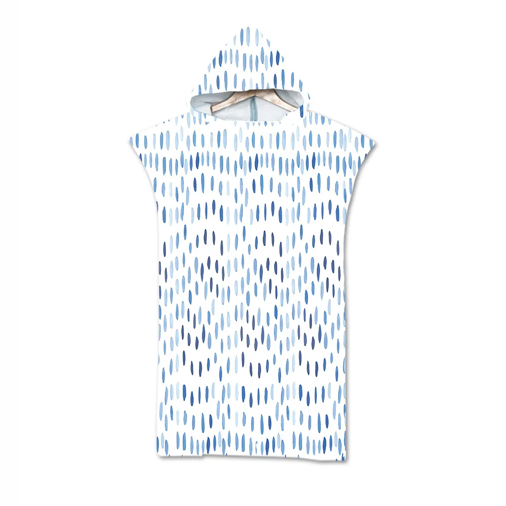 75*110cm Microfiber Printed Hooded Bath Beach Towel For Adults Quick Dry Swimming Poncho With Cloak Bathrobe | Дом и сад
