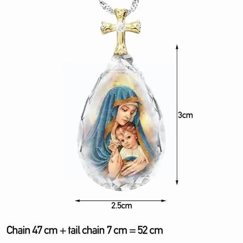 

Fashion Unisex Christian Necklace Crystal Cross Jesus Pendant Necklace And Gift Necklace American Jewelry European Fashion G6T6