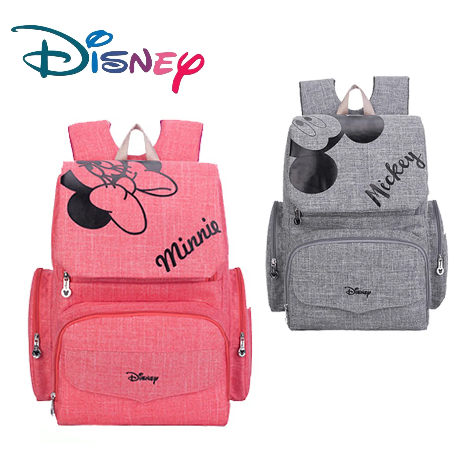 Disney модная сумка для подгузников для мам, сумка для детских подгузников, сумка для подгузников, водонепроницаемая сумка для коляски, большая ВМЕСТИТЕЛЬНОСТЬ