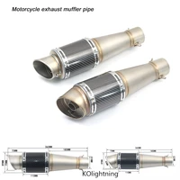 moto short exhaust muffler pipe link 51mm headed silencer system with db killer stainless steel