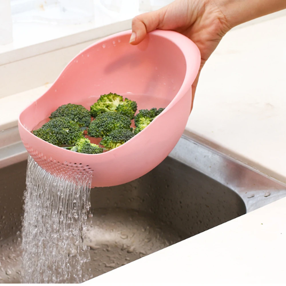 

Kitchen Thickened Rice Washing Utensils Appliances Screening Dense Holes Multi-purpose Plastic Rice Washing Basin Containers