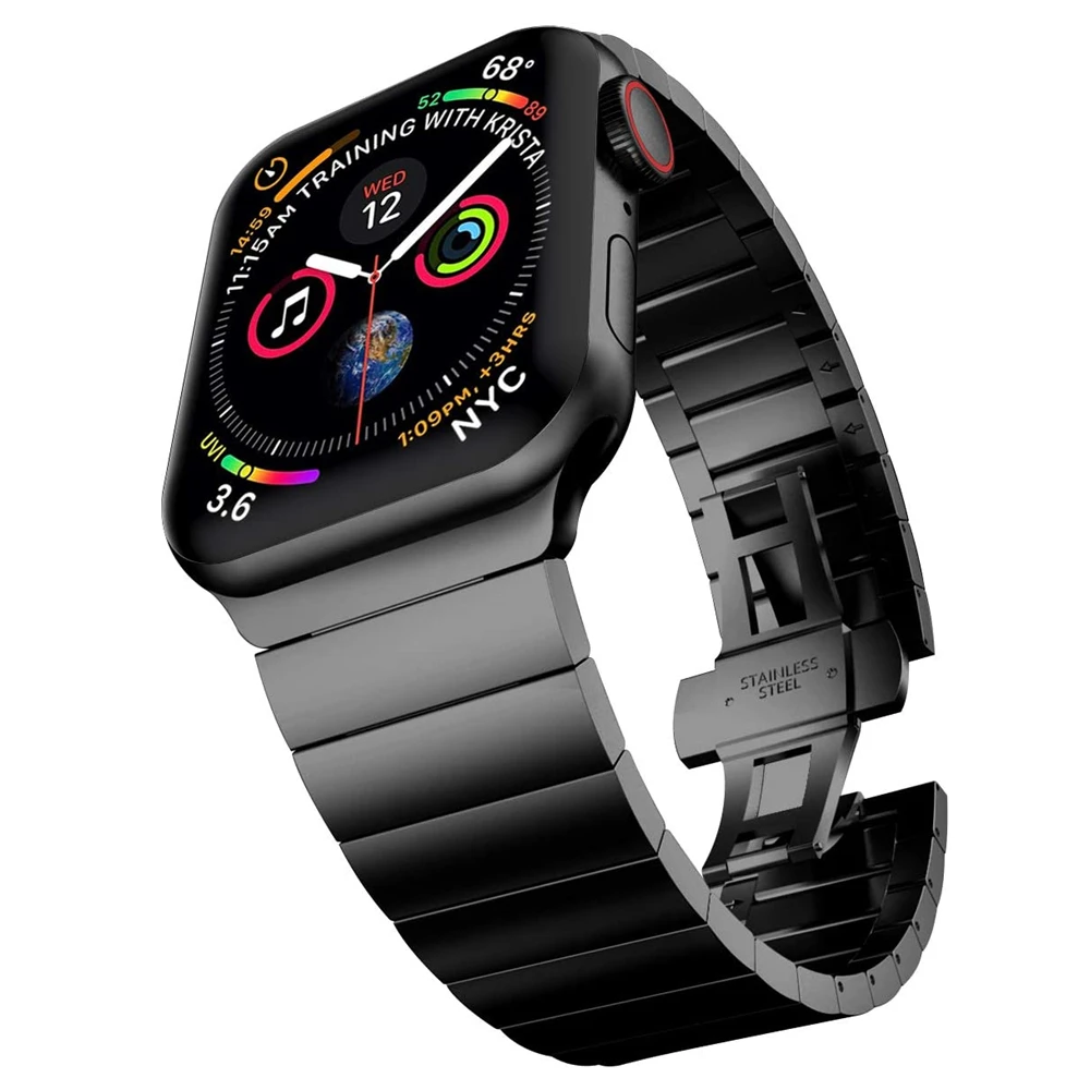 

Business Bands for Apple Watch Band 44mm 40mm Series 5 4 Stainless Steel Link Bracelet for Iwatch Strap 42mm 38mm Pulseira Belt