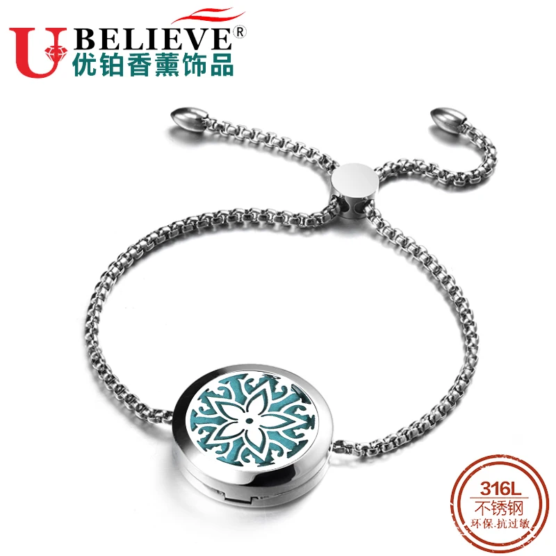 Браслет для ароматерапии 316L нержавеющая сталь диффузор эфирного масла медальон