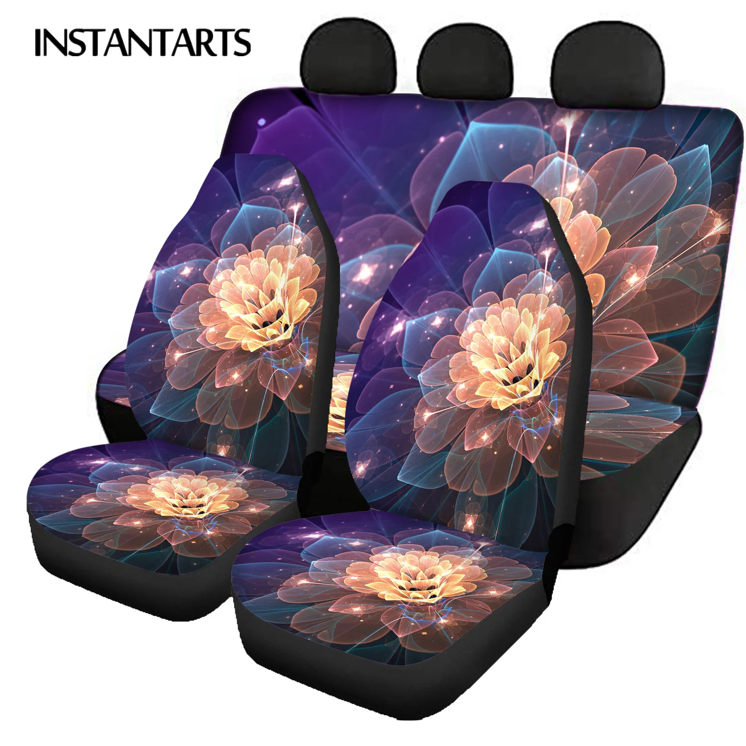 

Gorgeous Retro Flowers Design Comfortable Car Accessories Front&Rear Car Seat Cover Washable Vehicle Seat Protector Seat Covers