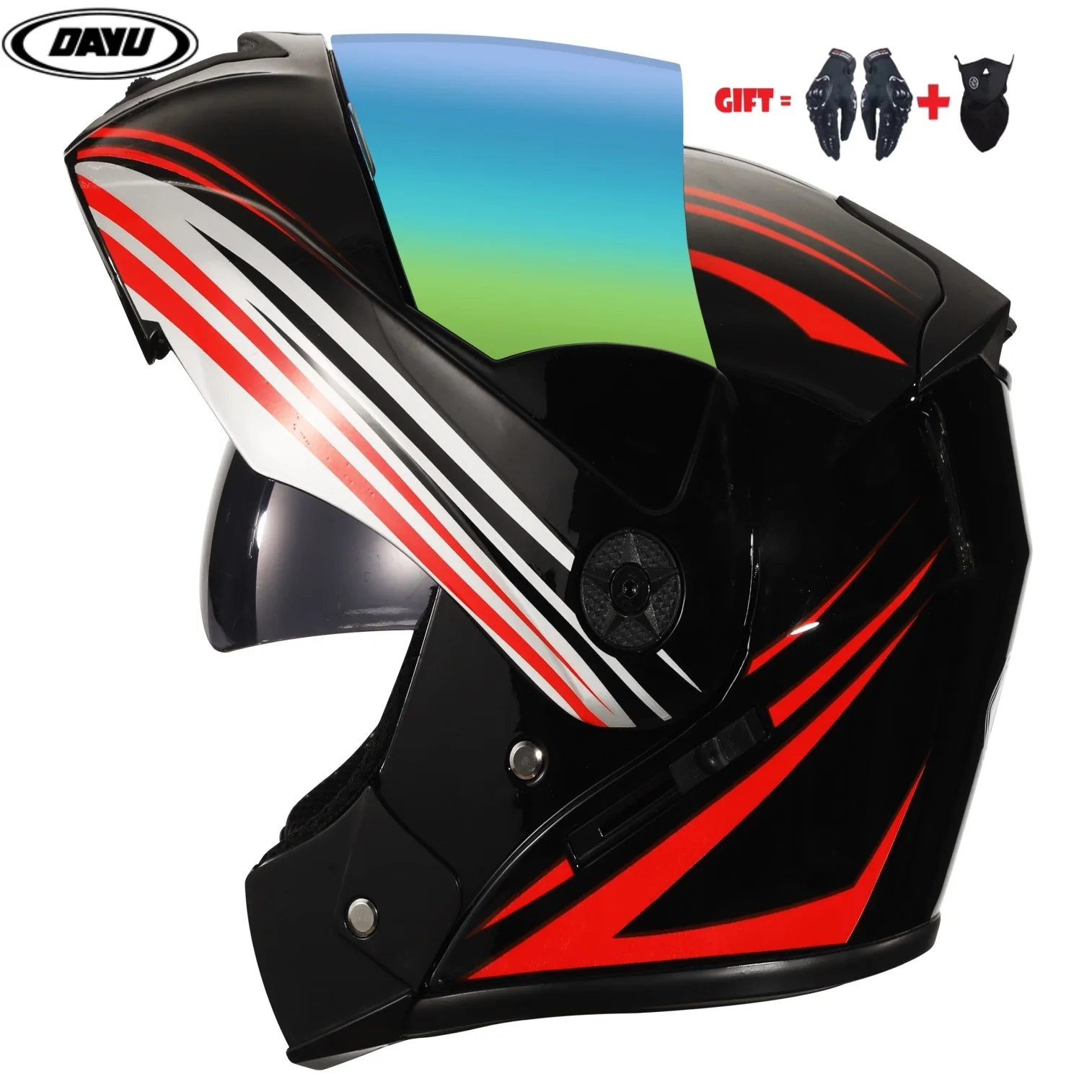 

Профессиональный мотоциклетный шлем с откидной крышкой, модульный защитный шлем с двойными линзами на все лицо для мотокросса