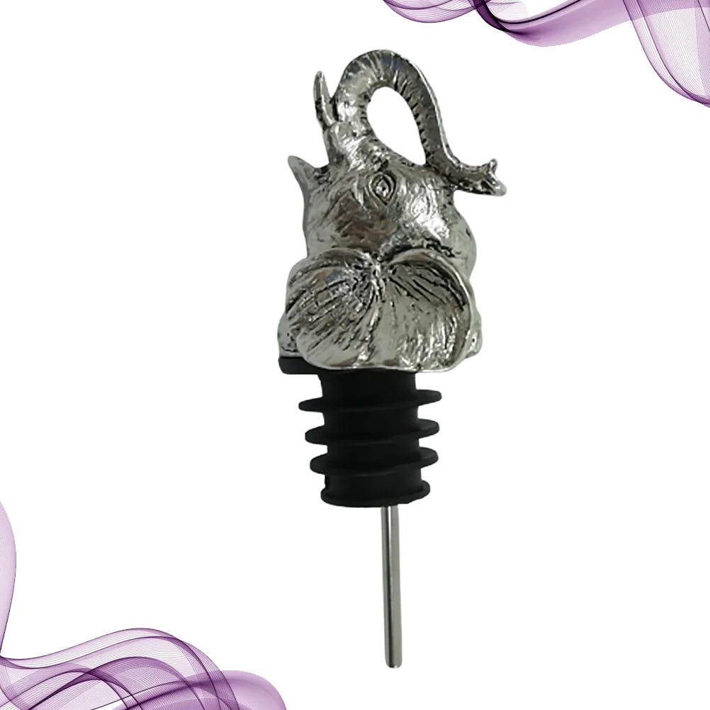 

Elephant Head Shaped Pourer Stoppers Creative Bottle Caps Beverage Bottle Stopper for Home Party (Silver)