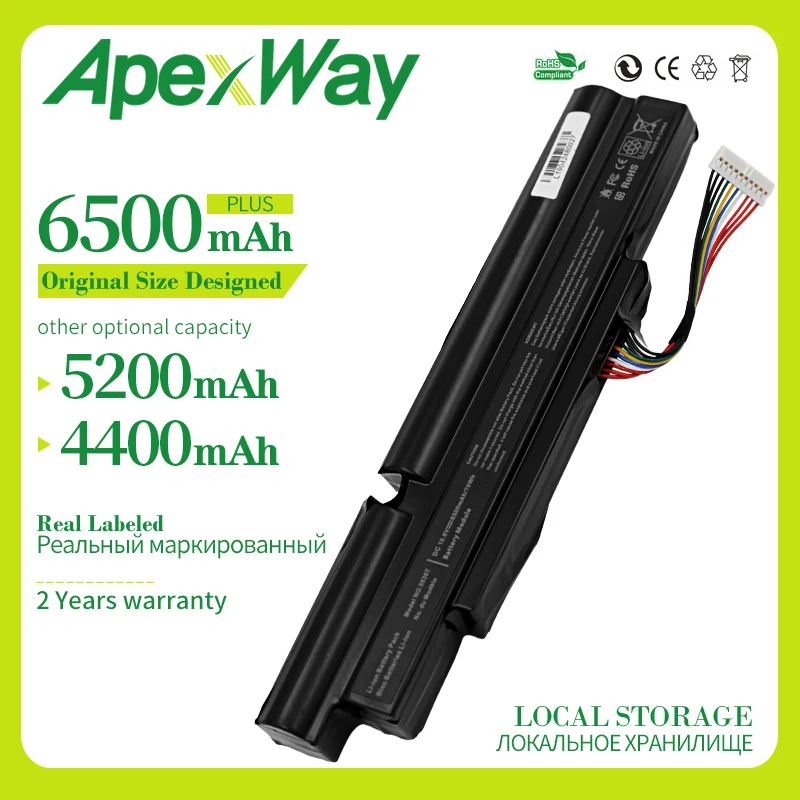 Аккумулятор Apexway 6500 мАч для ноутбука ACER A3INR18/65-2 AS11A3E AS11A5E Aspire TimelineX 3830T 3830TG 4830T 4830TG 5830T