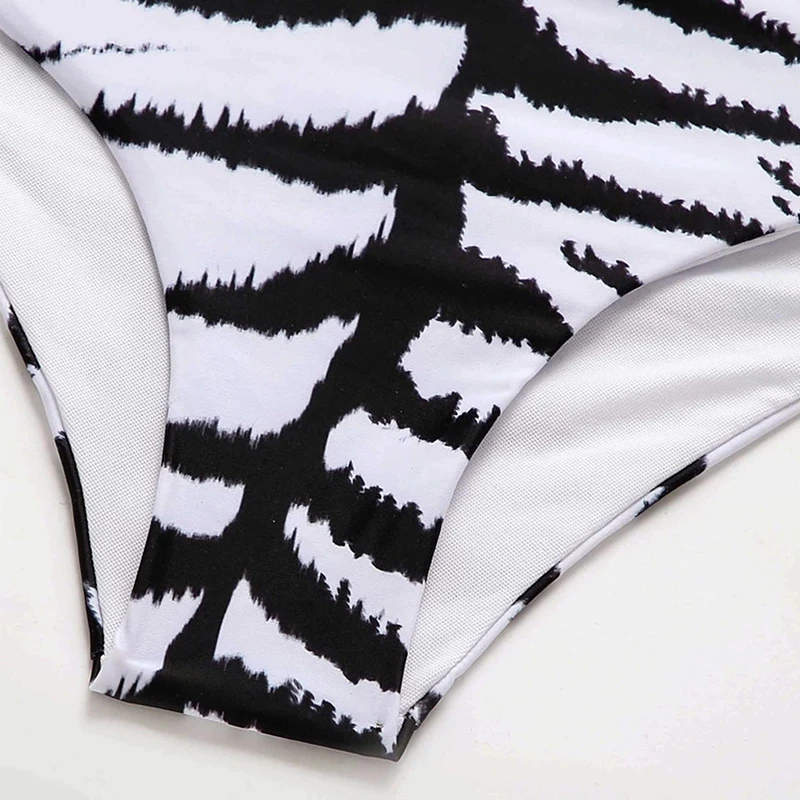 

Long sleeves swimwear female Triangle bikinis 2021 Mujer Mesh swimsuit women High waist bathing suit Sexy O-neck bikini