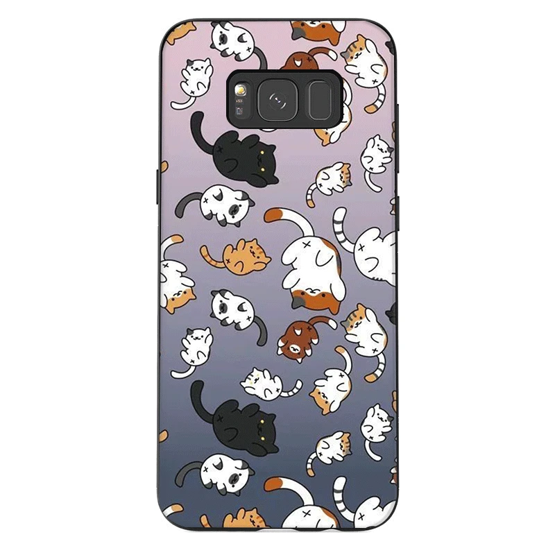 Phone Case for Samsung M10 M20 M30 M40 S6 S7 Edge S9 S8 S10 S10E Plus Note 8 9 10 Cute cartoon cat1 | Мобильные телефоны и