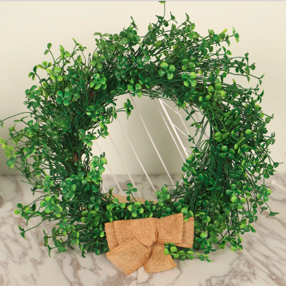 

Artificial Spring Wreath Plant Leaves Wreath For Front Door Wall Wedding Party Home Decor