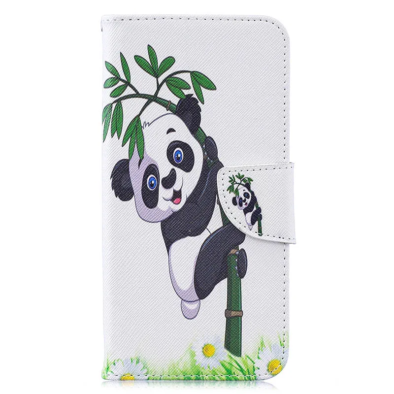 Panda Bamboo Кожаный чехол-бумажник с рисунком совы для iPhone X 10 XS 6 5 7, чехол для телефона, чехол для Redmi 4X, чехол Fundas для Redmi Note 5A 6 Pro - Цвет: Panda Bamboo