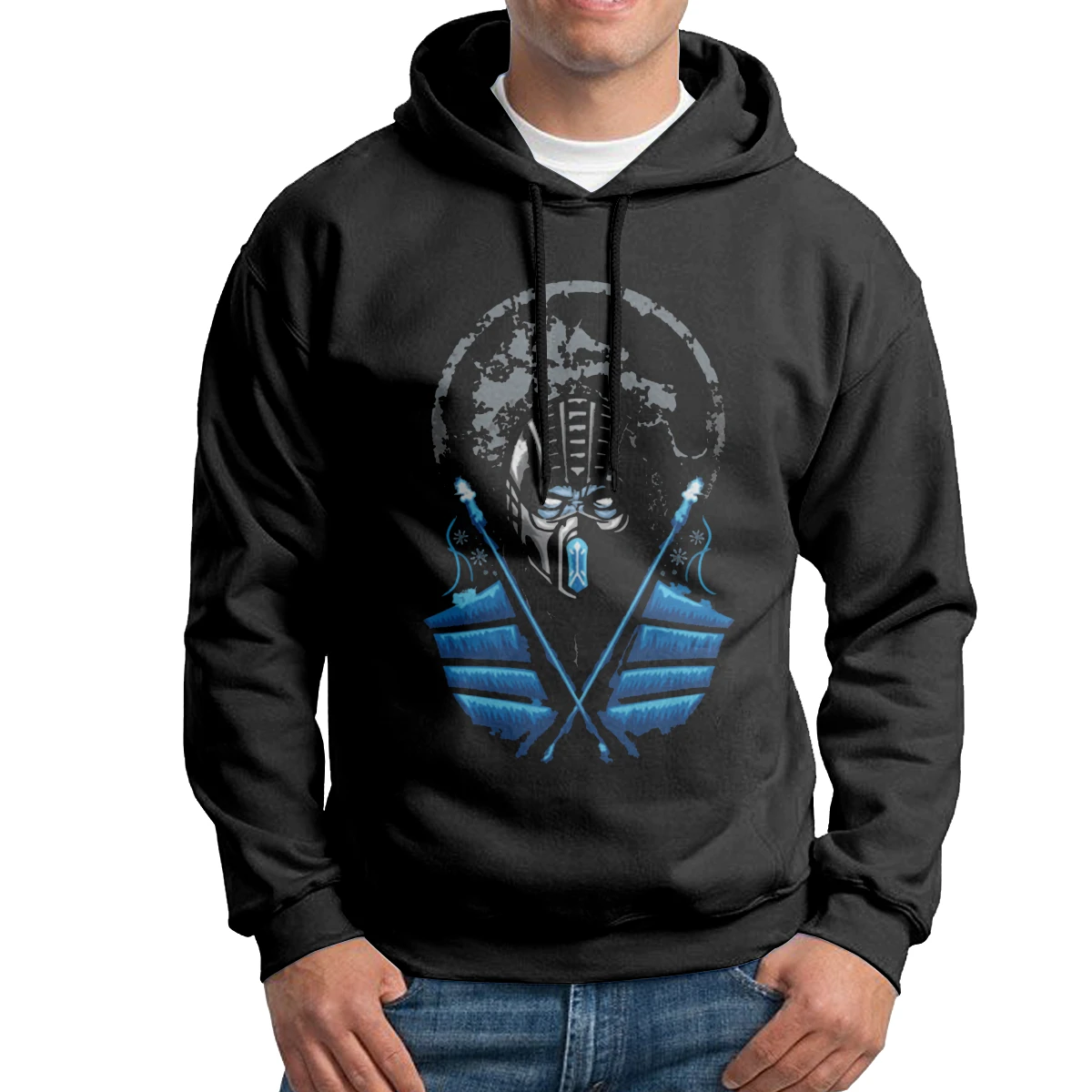 

Mortal Kombat Sub Zero Hoodie Men Awesome Hooded Tops Pure Cotton Graphic Hooded Sweatshirt