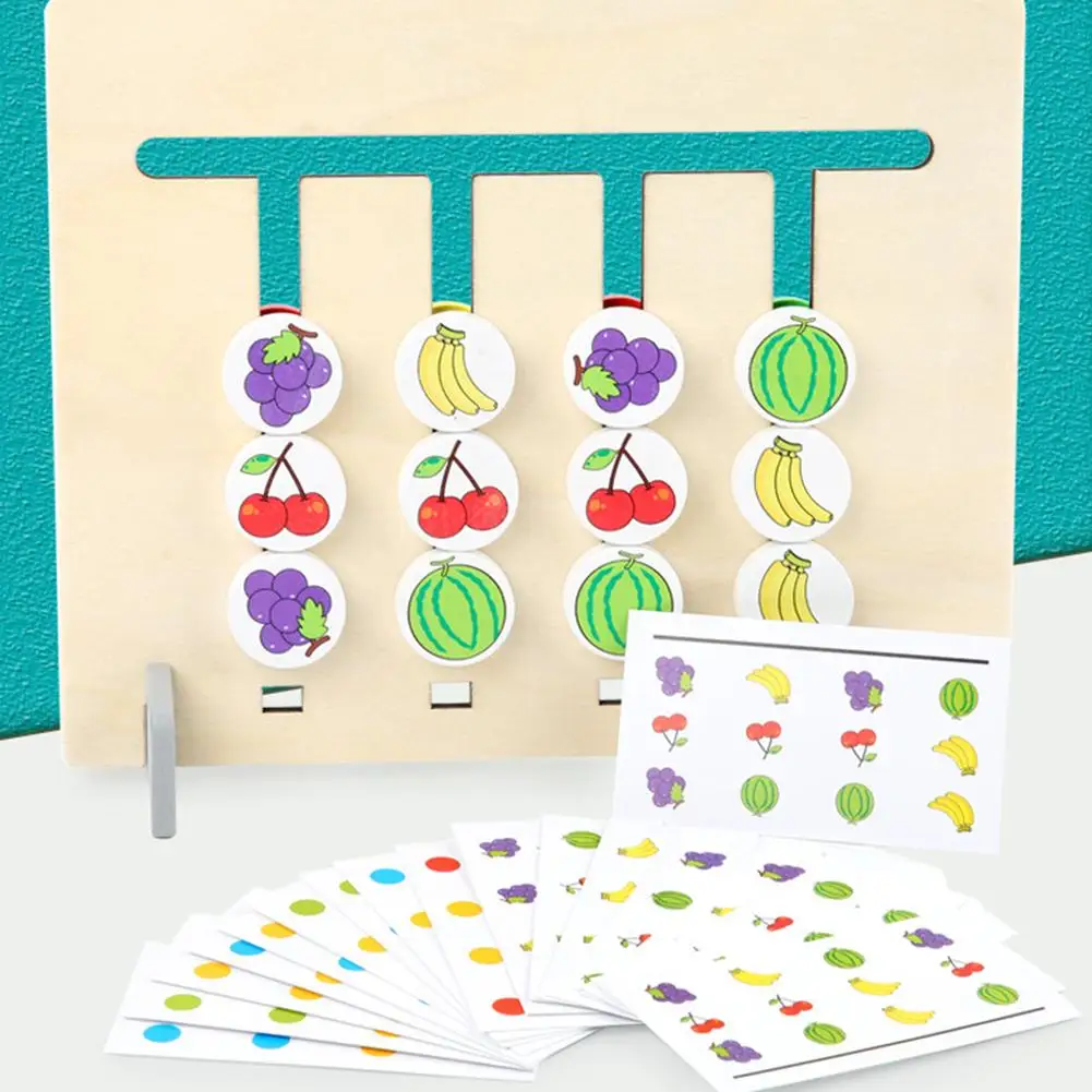 

Wooden Double-sided Color Fruit Pairing Game Activity Board Kids Educational Toy