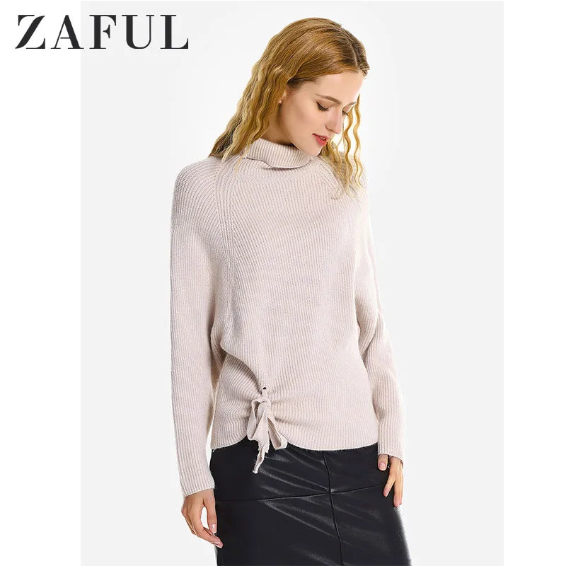 ZAFUL Sweater Women Turtleneck Warm Pullover Loose Sweaters High Elasticity Slim Jumper Basic Female Autumn Winter | Женская одежда