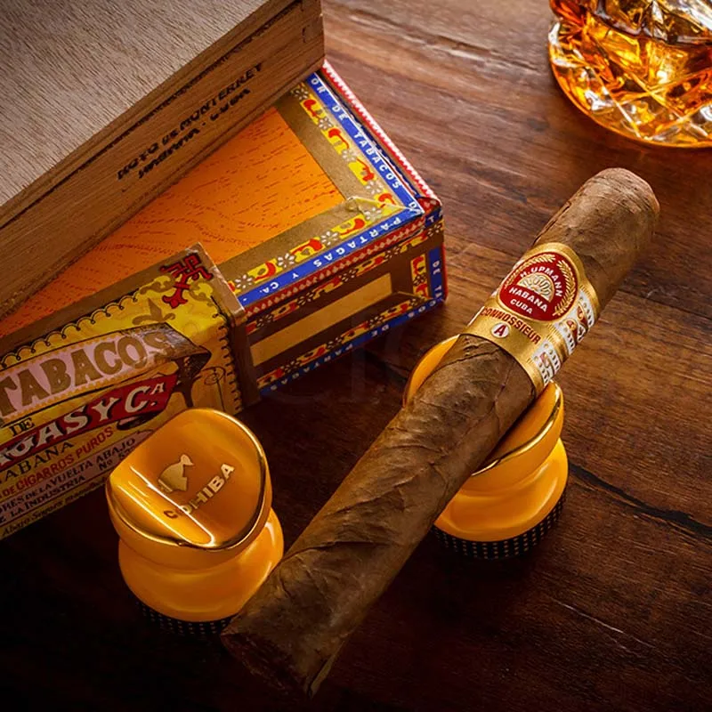 COHIBA керамическая подставка для сигар Карманный уличный пепельница мини-сигар