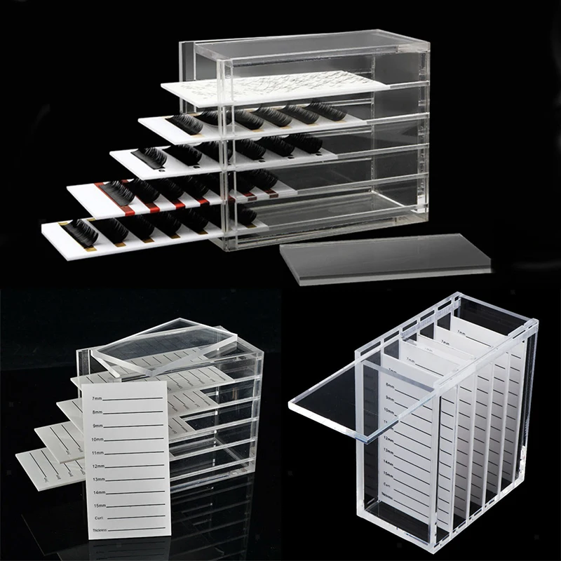 

False Eyelashes Storage Case Tray Box 5 Layers Lash Extension Glue Holder