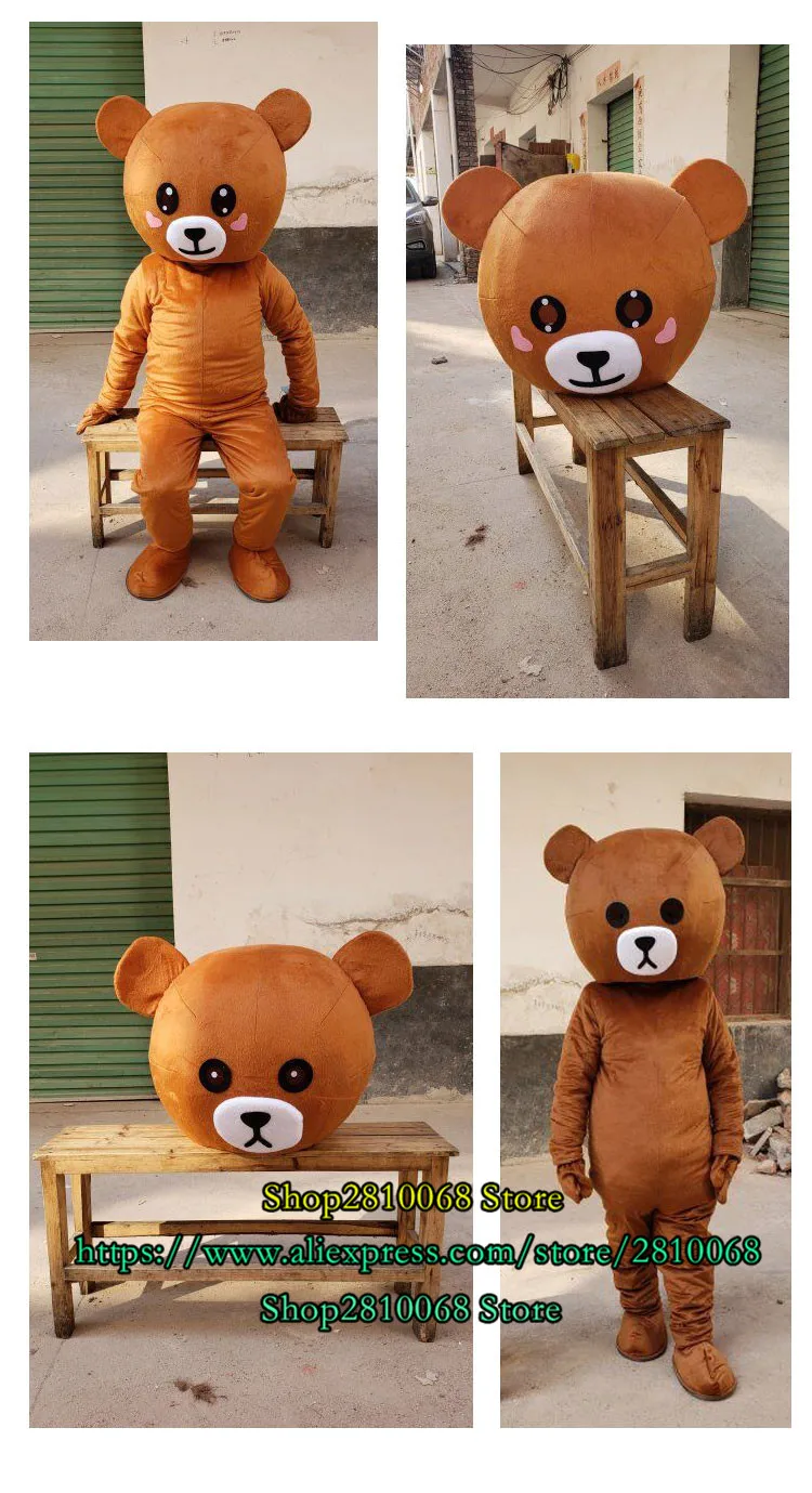 Милый костюм талисмана медведя вечерние костюмы для игры рекламные карнавальные