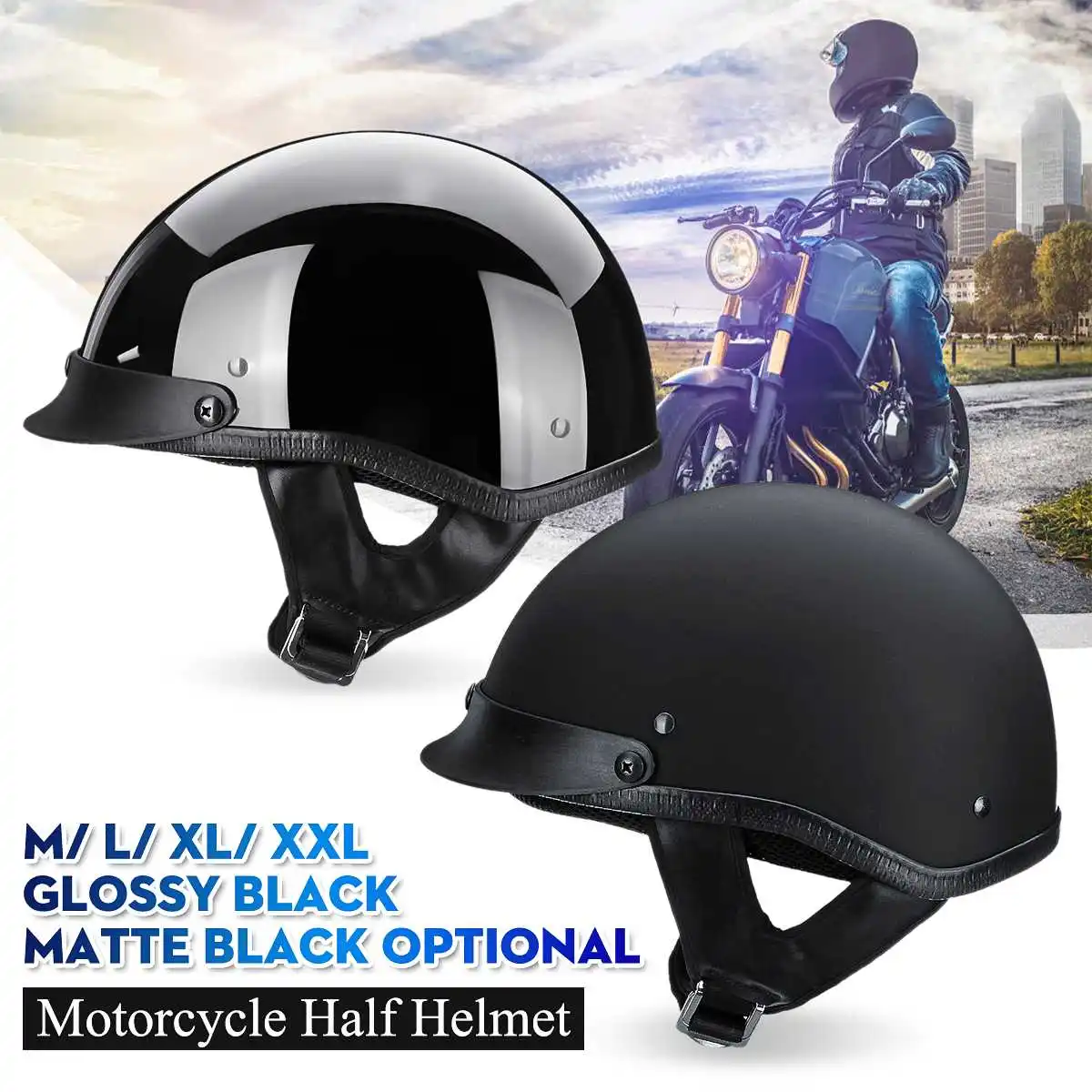 

Полулицевой мотоциклетный шлем DOT CE, мотоциклетная шляпа для круизера, велосипедные шлемы для езды на мотоцикле, шлемы для защиты от столкно...