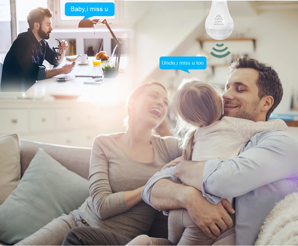 WakeView 360 градусов 1,3 м 2MP 3MP Беспроводная панорамная Домашняя безопасность WiFi CCTV рыбий глаз лампа ip-камера в форме лампы двухстороннее аудио